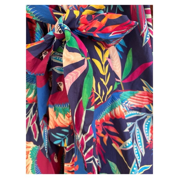 NWOT Anthropologie Farm Rio Aves Bubble Skirt Mini Dress Size Small - Picture 7 of 16